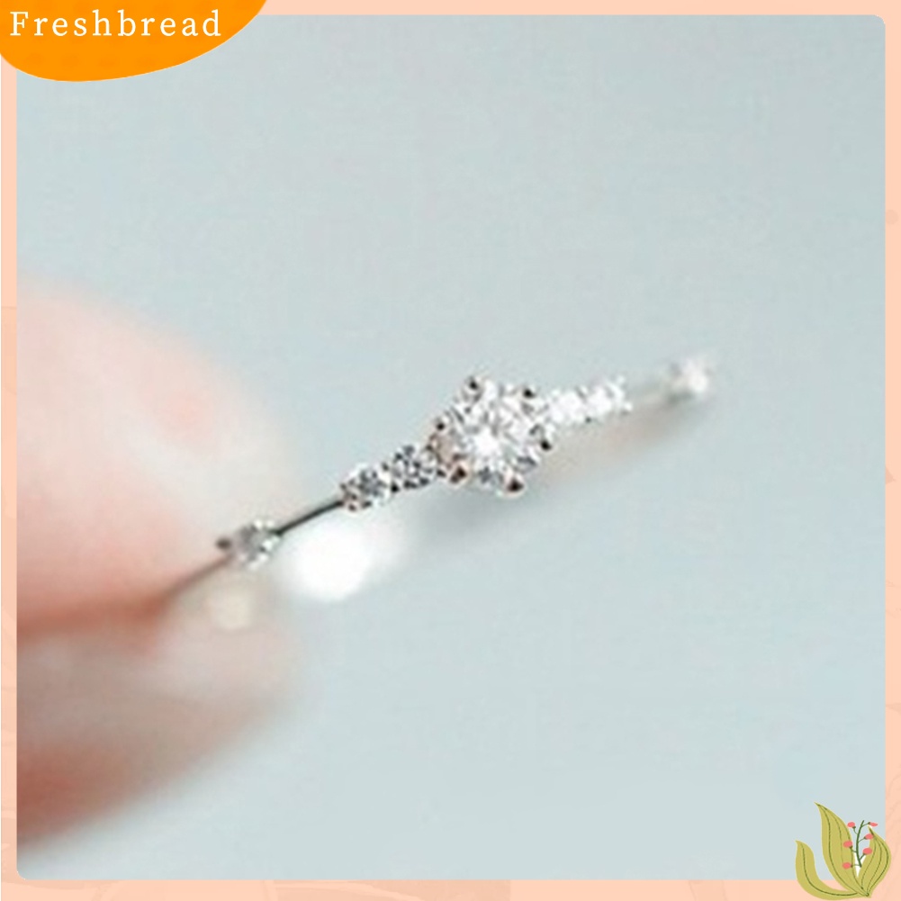 &lt; Freshbread &gt; Wanita Fashion Berlian Imitasi Bertatahkan Pernikahan Pertunangan Jari Cincin Perhiasan Hadiah