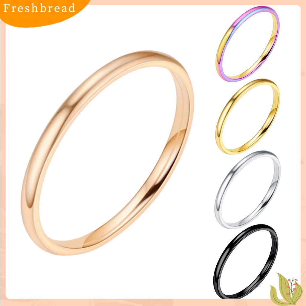 &lt; Freshbread &gt; Cincin Jari Elegan Permukaan Halus Gaya Simple Minimalis Cincin Susun Tipis Untuk Ulang Tahun