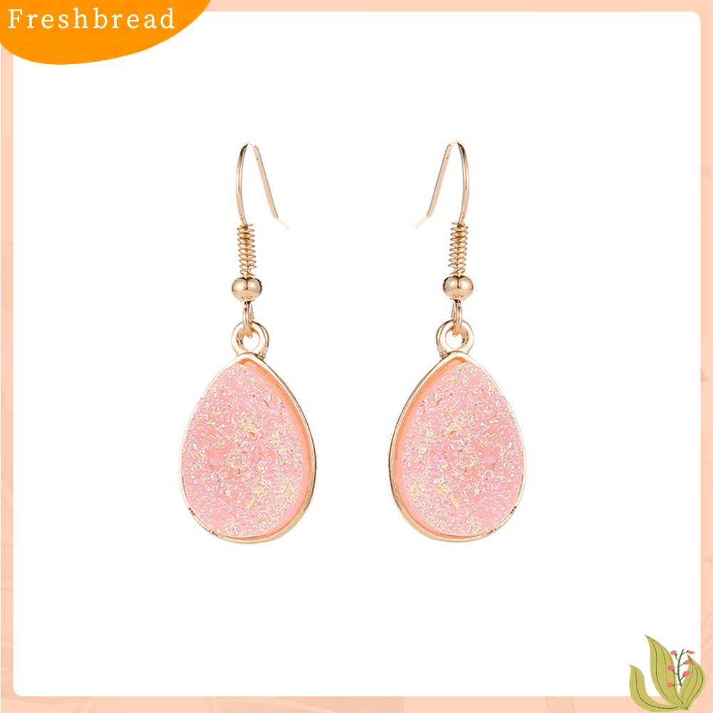 &lt; Freshbread &gt; Fashion Wanita Tetesan Air Drusy Menjuntai Kait Anting Hadiah Perhiasan Pesta Unik