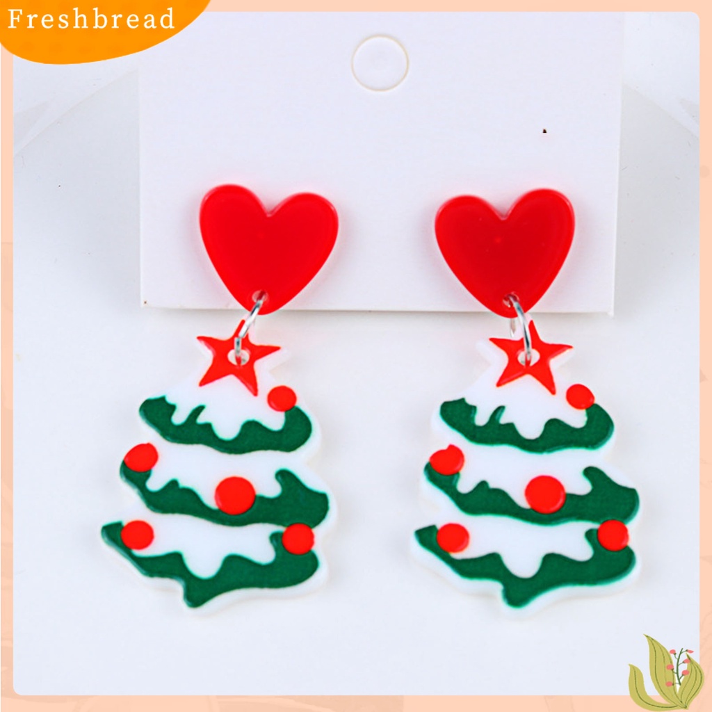 &lt; Freshbread &gt; 1pasang Anting Menjuntai Lonceng Natal Berdandan Wanita Warna Kontras Anting Menjuntai Kartun Untuk Xmas