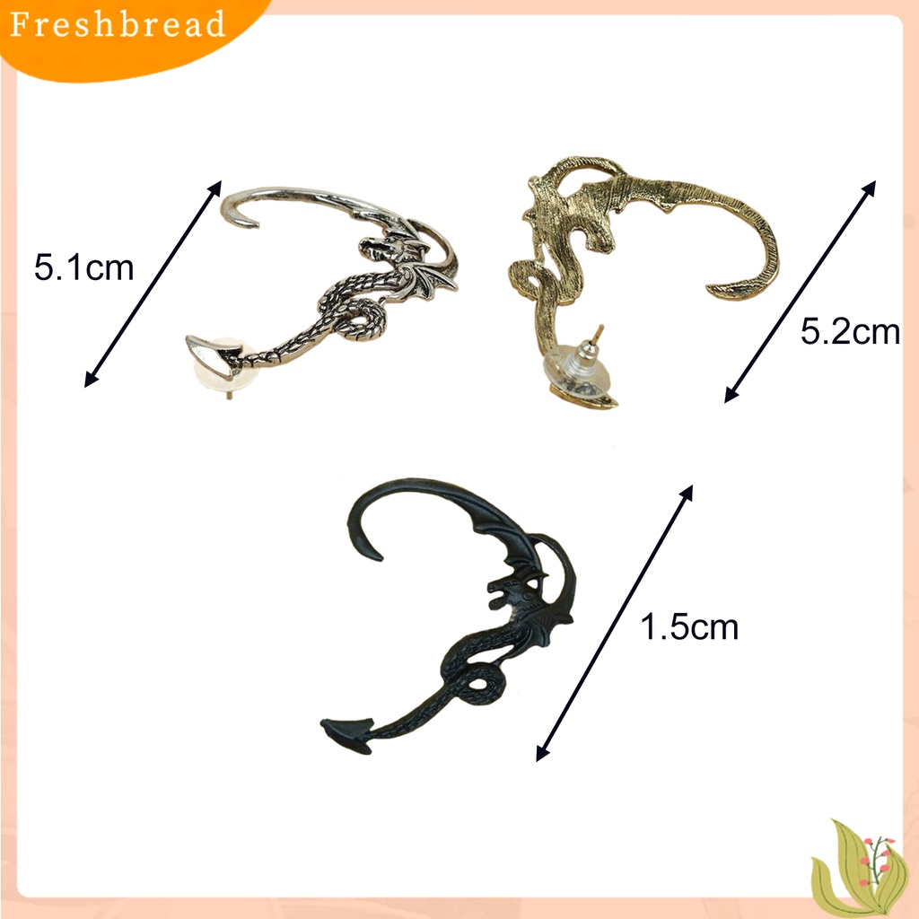 &lt; Freshbread &gt; 1Pc Anting Manset Telinga Vintage Fly Dragon Klip Telinga Kiri Untuk Club