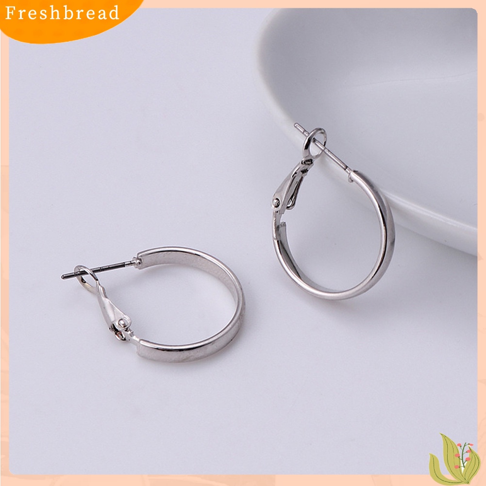 &lt; Freshbread &gt; 3pasang Wanita Bergaya Halus Berbentuk C Geometris Lingkaran Hoop Anting Perhiasan Hadiah