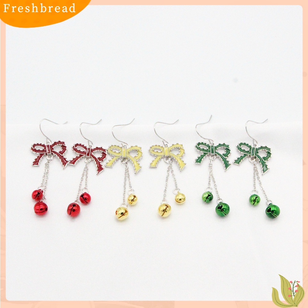 &lt; Freshbread &gt; Fashion Wanita Ikatan Simpul Bell Rantai Menjuntai Drop Hook Anting Perhiasan Hadiah Xmas