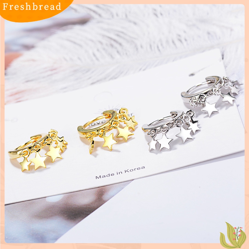 &lt; Freshbread &gt; Woman Fashion Golden Star Rumbai Hoop Earrings Ear Stud Perhiasan Hadiah Aksesori