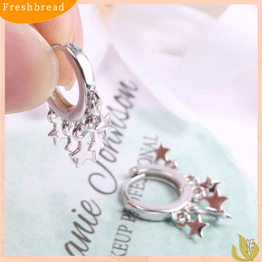 &lt; Freshbread &gt; Woman Fashion Golden Star Rumbai Hoop Earrings Ear Stud Perhiasan Hadiah Aksesori