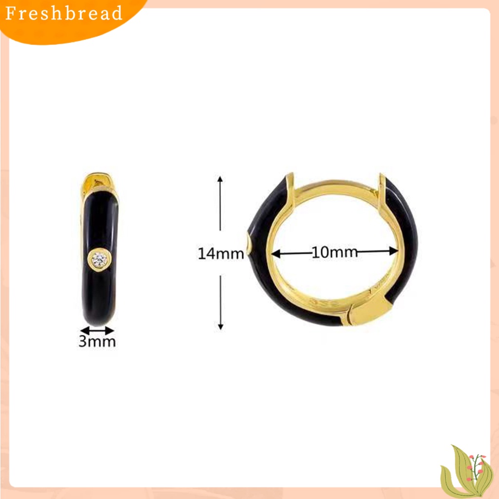 &lt; Freshbread &gt; 1pasang Paduan Anting Perhiasan Indah Cubic Zirconia Bulat Hoop Wanita Anting Perhiasan Aksesori