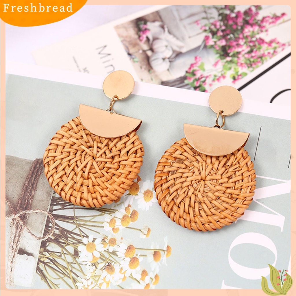 &lt; Freshbread &gt; 1pasang Anting Wanita Handmade Geometris Vintage Ringan Elegan Menjuntai Earrings Untuk Perjamuan