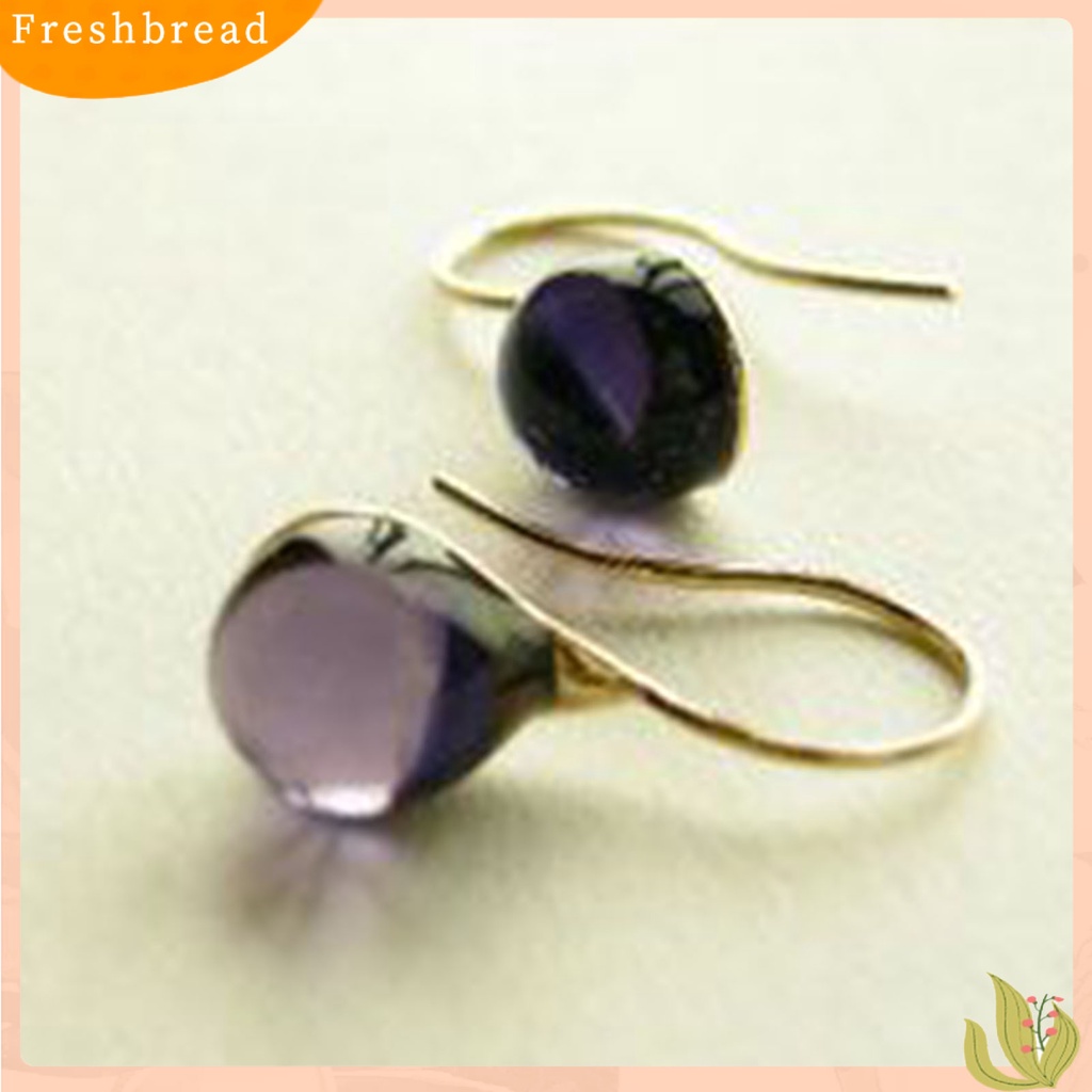 &lt; Freshbread &gt; 1pasang Anting Kait Perhiasan Berlian Imitasi Geometris Bentuk Oval Anting Drop Tahan Lama Untuk Pernikahan