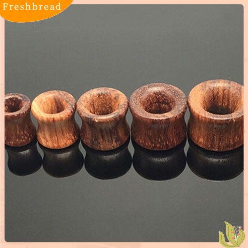 &lt; Freshbread &gt; Padat Organik Alami Double Flared Saddle Ear Plugs Meat Tunnels Hollow Gauge