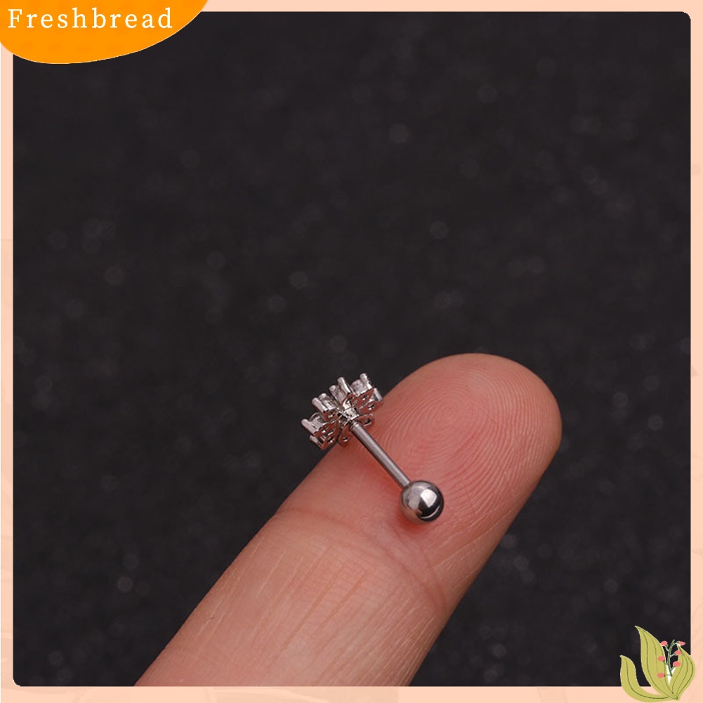 &lt; Freshbread &gt; 1Pc Wanita Cubic Zirconia Hias Bunga Bintang Bulan Tulang Rawan Stud Anting Perhiasan