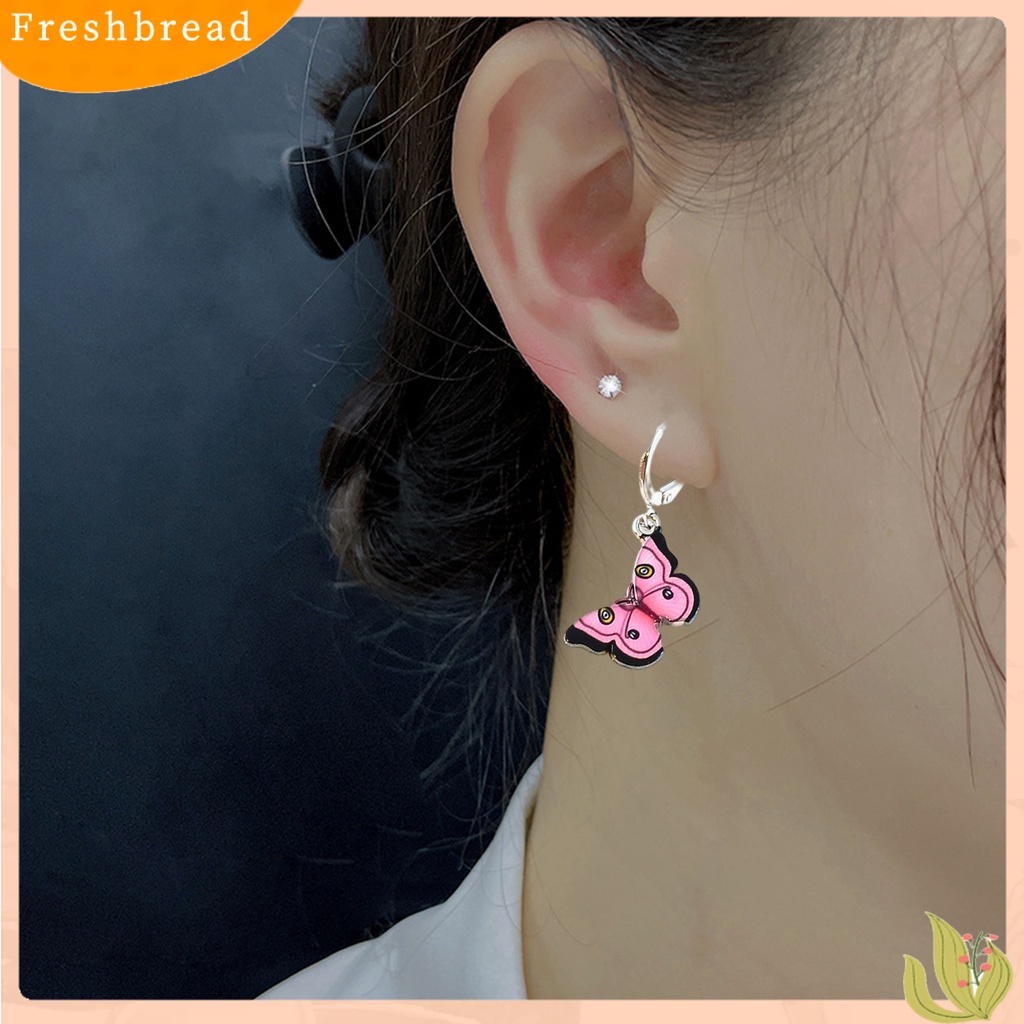 &lt; Freshbread &gt; 1pasang Wanita Menjuntai Anting Bentuk Hewan Indah High-end Kupu-Kupu Liontin Lady Hoop Earrings Perhiasan Perempuan