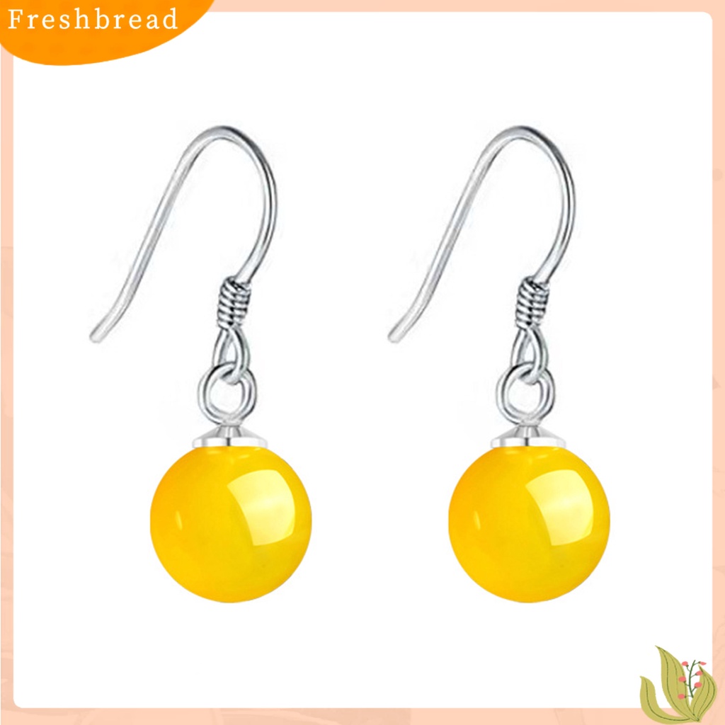 &lt; Freshbread &gt; 1pasang Menjuntai Anting-Anting Bebas Alergi Tidak Luntur Gloss Tinggi Poles Liontin Dekorasi Geometris Faux Kristal Manik Hook Drop Earrings Fashion Perhiasan