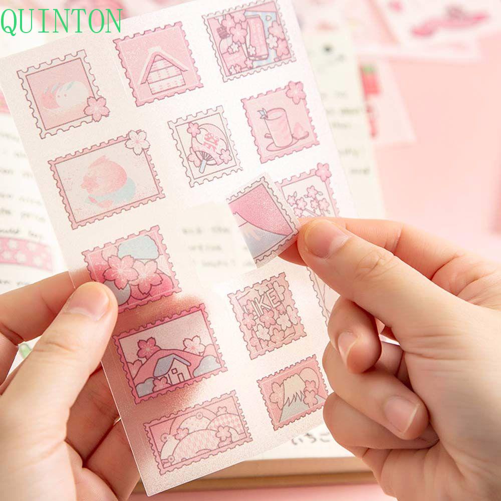 Quinton 4pcs / Pak Stiker Motif Kartun Untuk Dekorasi Buku Diary / Scrapbook DIY