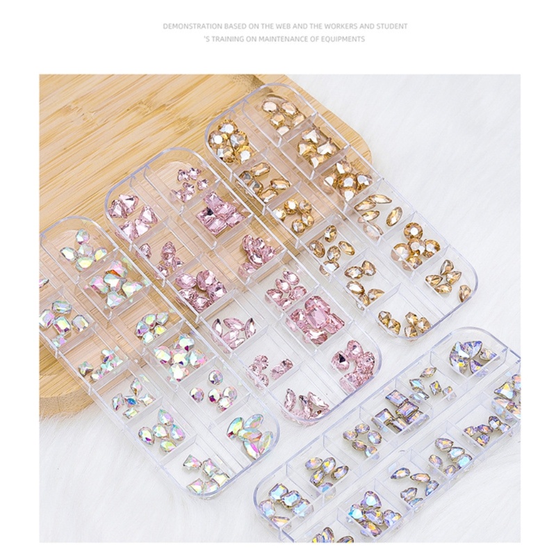 Siy Charms Kaca Kristal Nail Art Dekorasi Berlian 3D Tips Ornamen Shiny Pendant Rhinestone-Ornamen Manicure Access