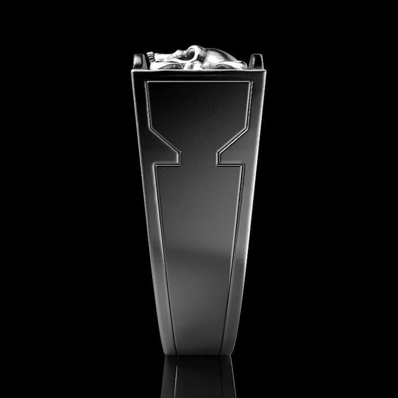 Goldkingdom Aksesoris Perhiasan Fashion Ready Stock Kreatif Cincin Tengkorak Eropa Dan Amerika Gaya Punk Punk Retro Celup Cincin Tengkorak Hitam