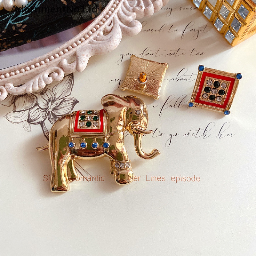 [AdornmentNo1] Vintage Gajah Bros Hewan Bros Pin Pakaian Logam Perhiasan Broche Aksesoris [ID]