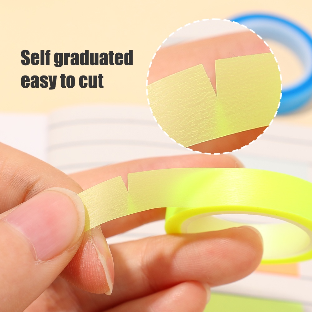 [Unggul] Penanda Halaman Neon Warna Telunjuk Sticky Notes Loose-leaf Notes Detachable Translucent Stiker Tape Alat Tulis Siswa Perlengkapan Kantor Sekolah