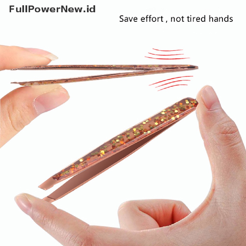 Power 1Pc Pinset Alis Kecantikan Rambut Miring Stainless Steel Slant Tip Makeup Clip ID