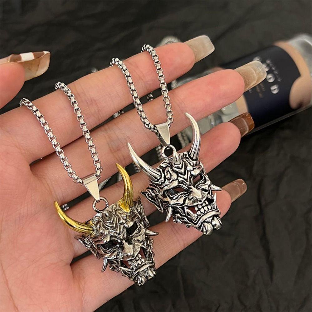 Mxbeauty Kalung Pria Hiphop Tampan Kreatif Gelap Keren Vintage Ox Kepala Choker