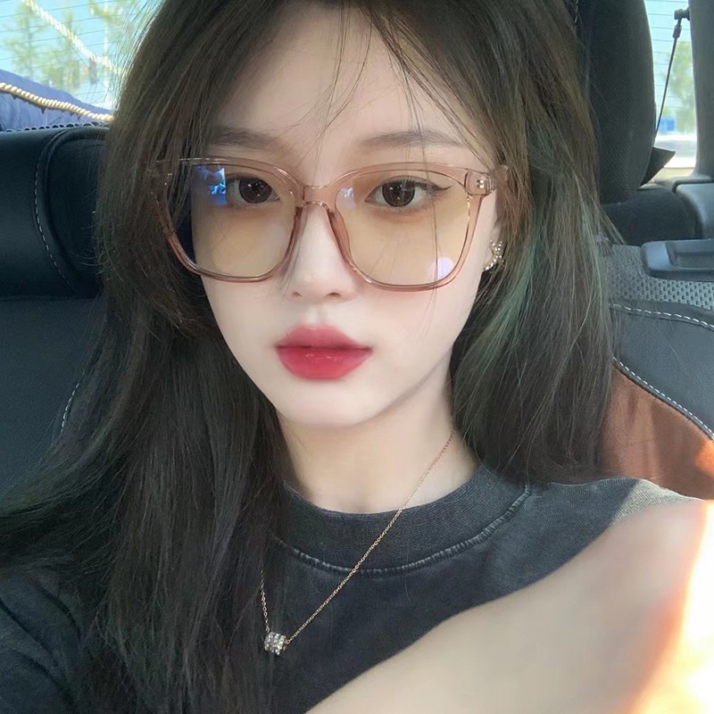 Temperamen Korea Tan Resin Kacamata Bingkai Penuh Retro Fashion Wanita Kacamata Mata Kucing