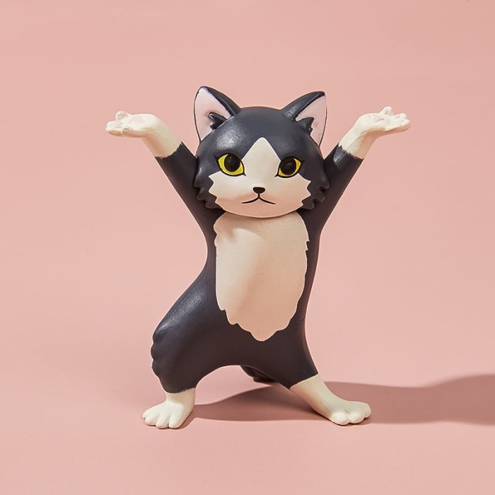 

TOKKADO Moru Figure Pen Holder Kucing Cat Pajangan Mainan Unik Lucu - Hitam Putih