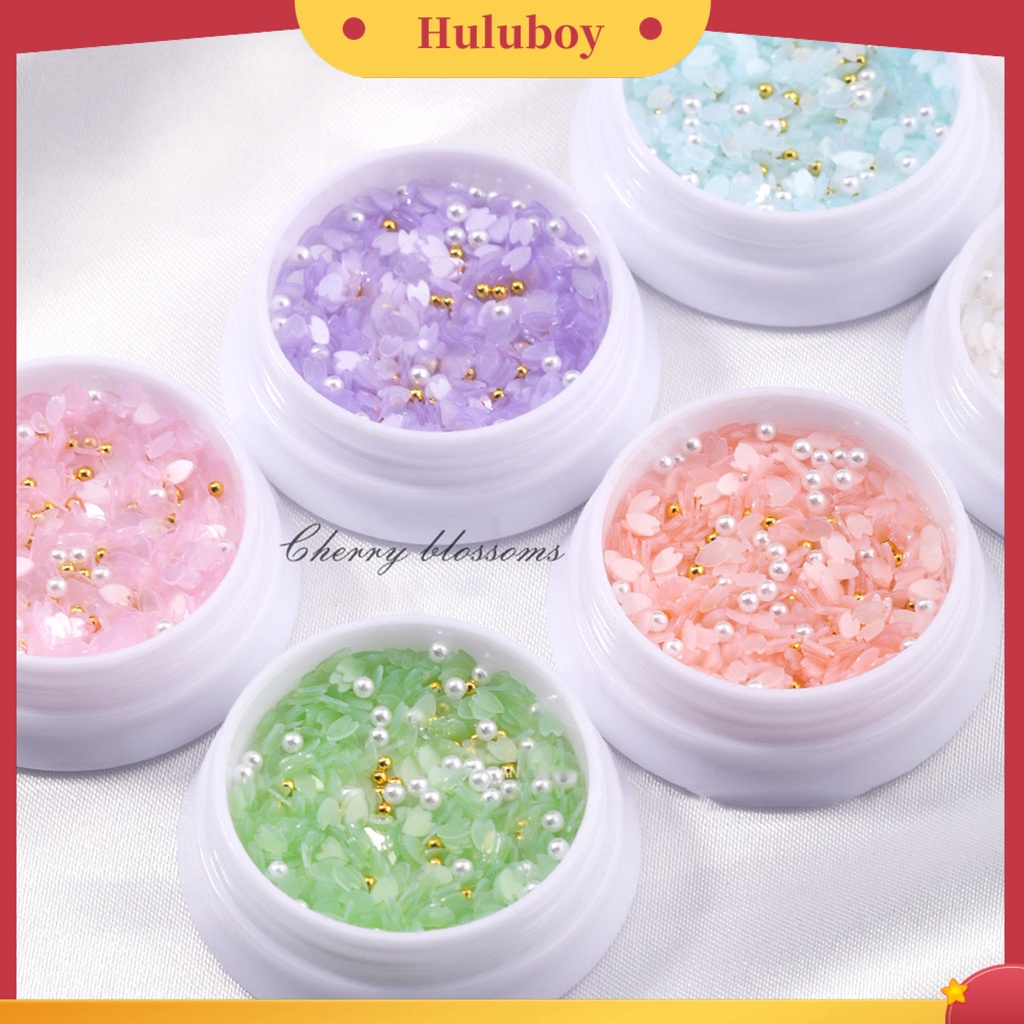 {In Stock} 1kotak Nail Art Payet Ultra-Tipis Kelopak 3D Efek Hias Warna Hidup Tidak Luntur Manicure Dekorasi DIY Bunga Sakura Kuku Glitter Serpihan Aksesoris Kuku