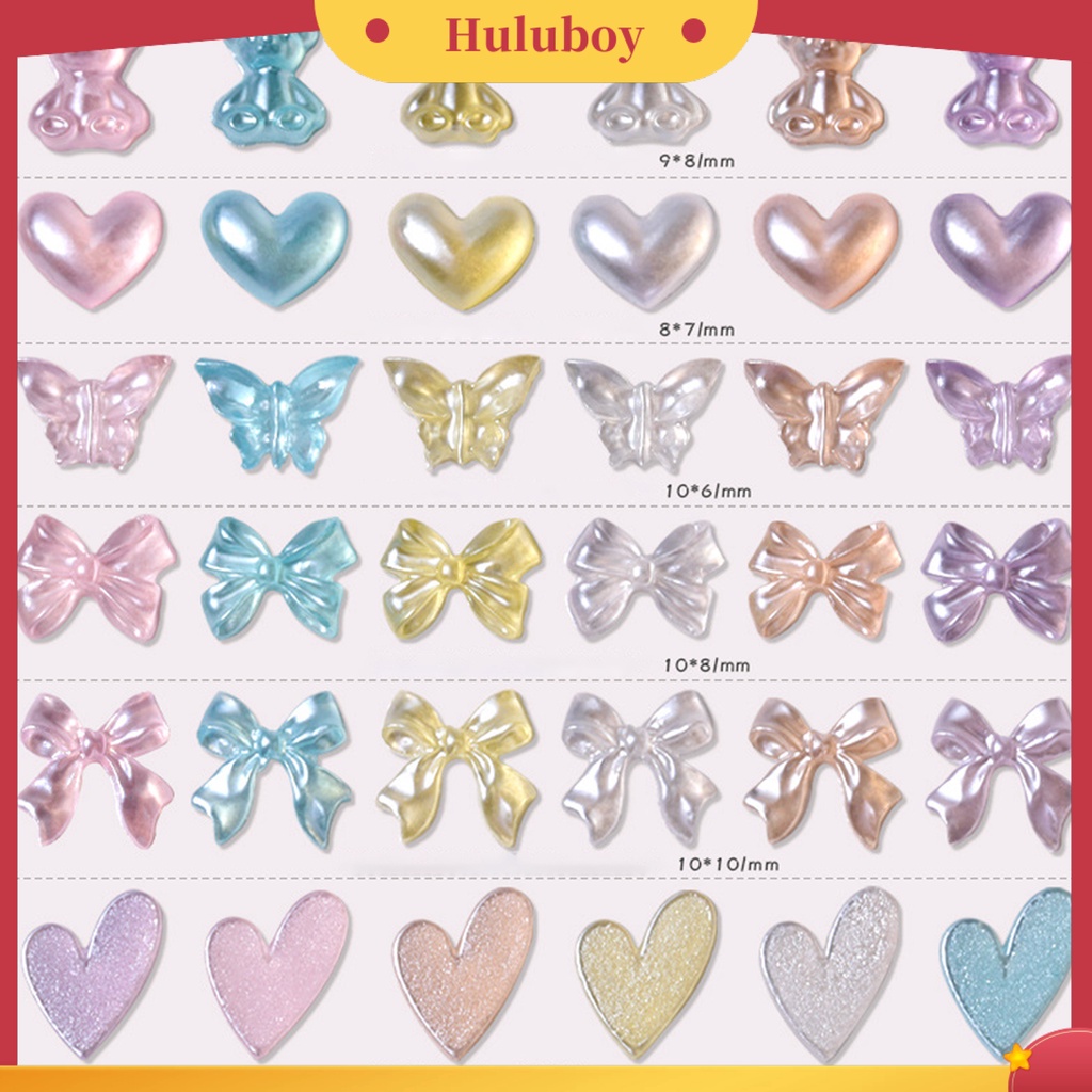 {In Stock} 50Pcs Ornamen Kuku Bentuk Kreatif Tidak Luntur Warna Hidup Mengkilap Efek Visual 3D Cinta Hati Beruang Gaya Nail Art Perhiasan Charms Untuk Salon Kuku