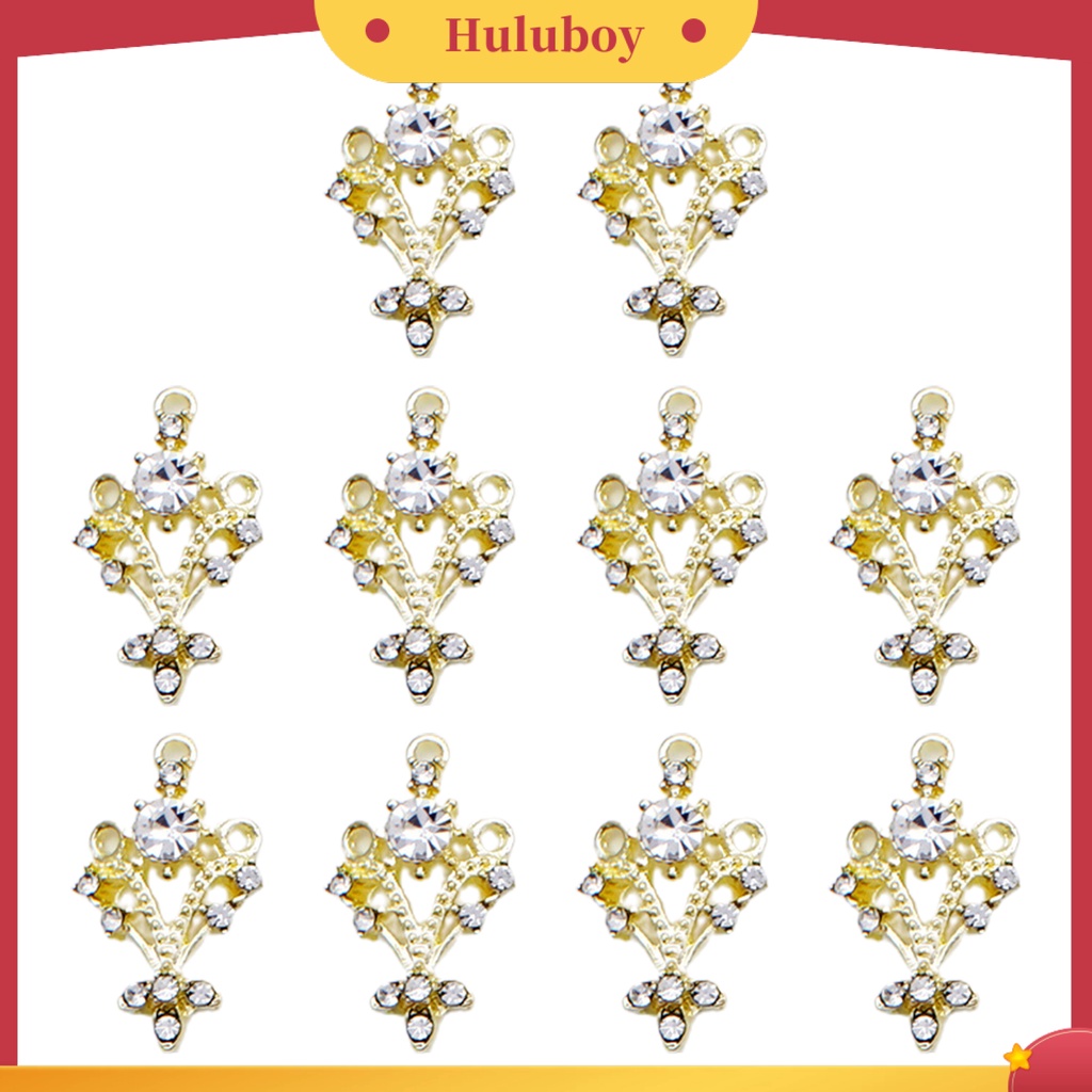 {In Stock} 10Pcs Perhiasan Kuku Retro Warna Cerah Tahan Luntur Mengkilap Efek Visual Aplikasi Lebar Logam Hias Kristal Imitasi Gaya 3D Nail Art Dekorasi Perlengkapan Kuku