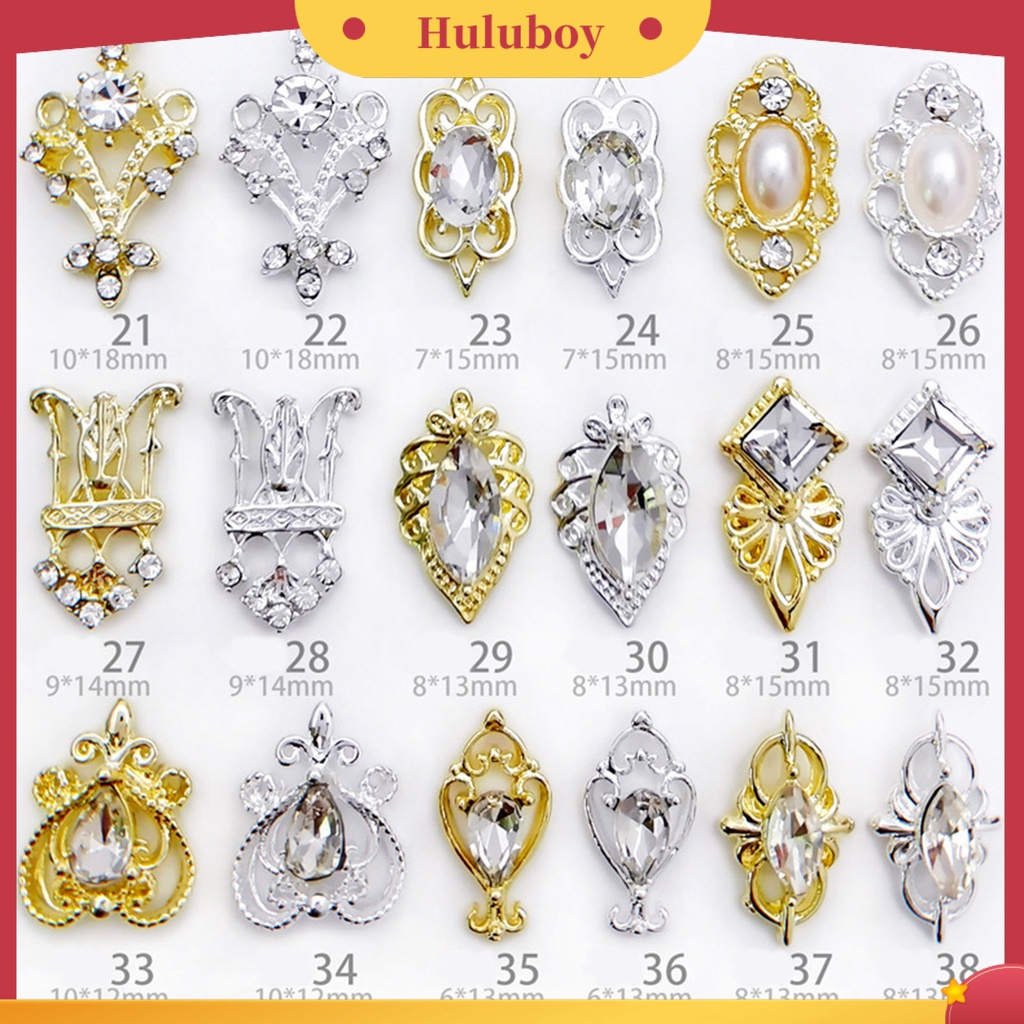 {In Stock} 10Pcs Perhiasan Kuku Retro Warna Cerah Tahan Luntur Mengkilap Efek Visual Aplikasi Lebar Logam Hias Kristal Imitasi Gaya 3D Nail Art Dekorasi Perlengkapan Kuku