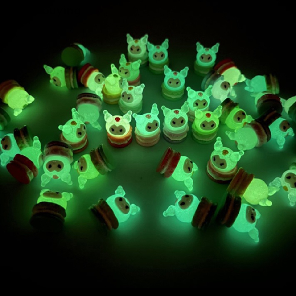 Hbid 5pcs Patung Mini Bercahaya Glow In The Dark Mainan Boneka Angka Ornamen Micro-Landscape Set Resin Craf Glory