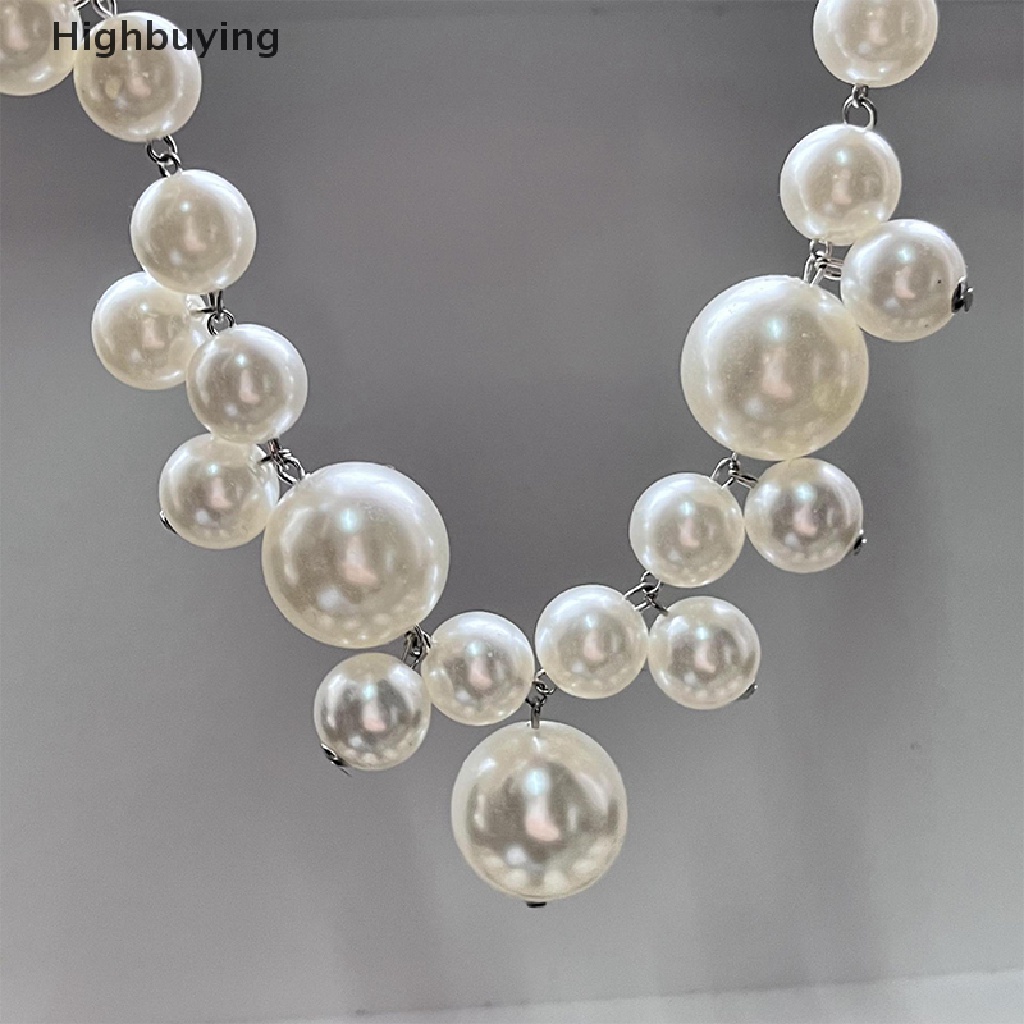 Hbid Manik-Manik Mutiara Kalung Dilipat Rantai Klavikula Elegan Liontin Kalung Perhiasan Glory
