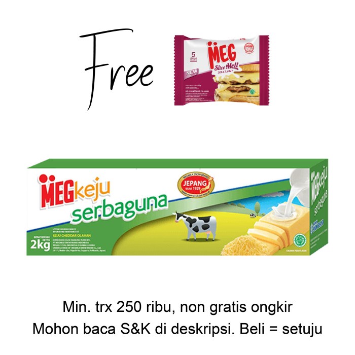 

[Ready Stock] Meg Keju Cheddar Serbaguna Hijau 2 kg