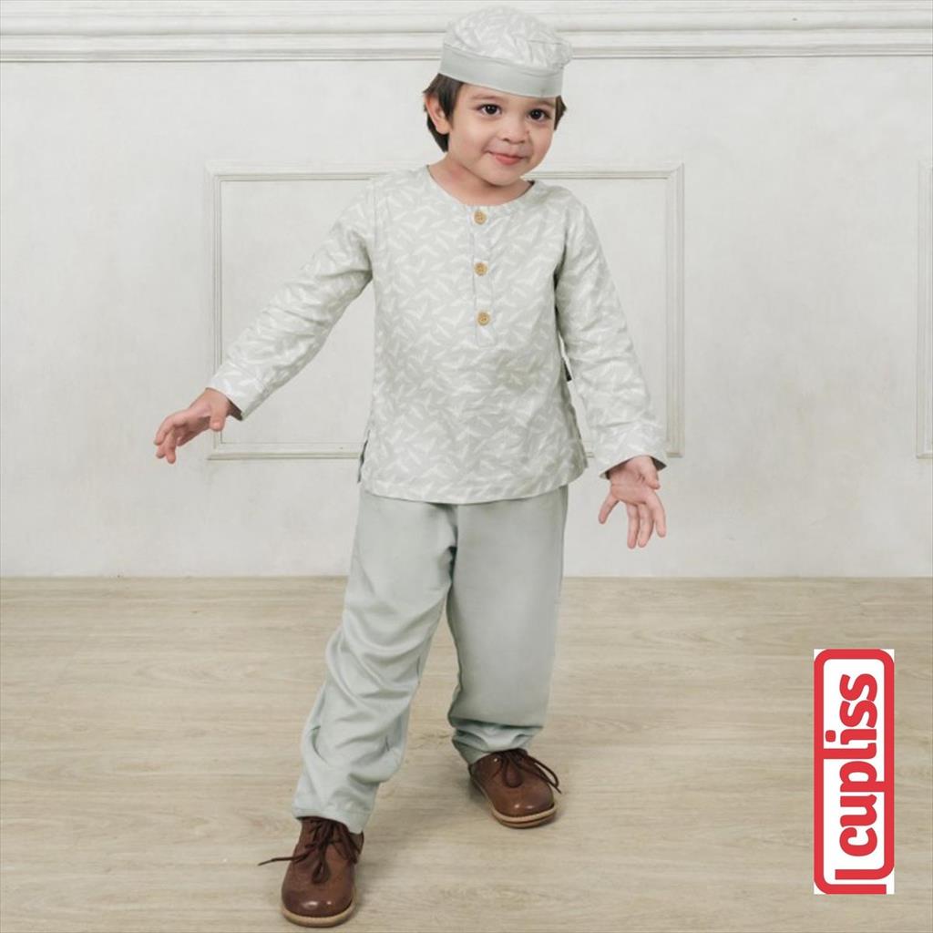 Sage Birch Little Palmerhaus Timeless Button Koko Baju Koko Anak