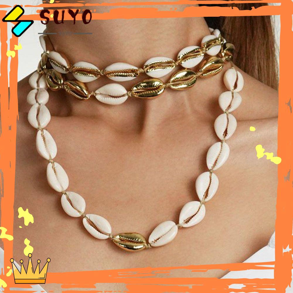 Suyo Shell Kalung Bohemian Braided Handmade Set Perhiasan Alam Dan Paduan