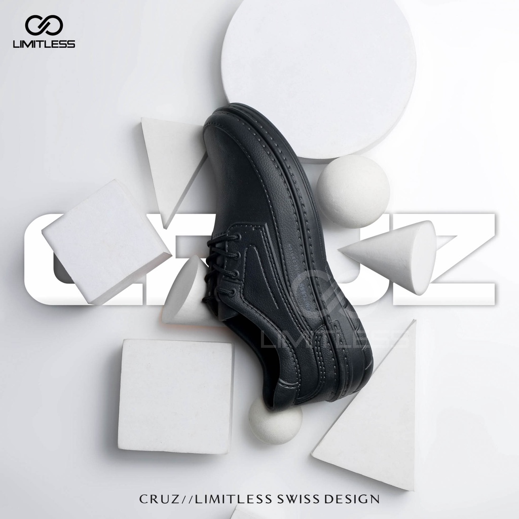 Sepatu Cowok Pantofel Casual Premium Full Black Kekinian Sepatu Pria Cruz Fantofel Trendy Keren Terbaru