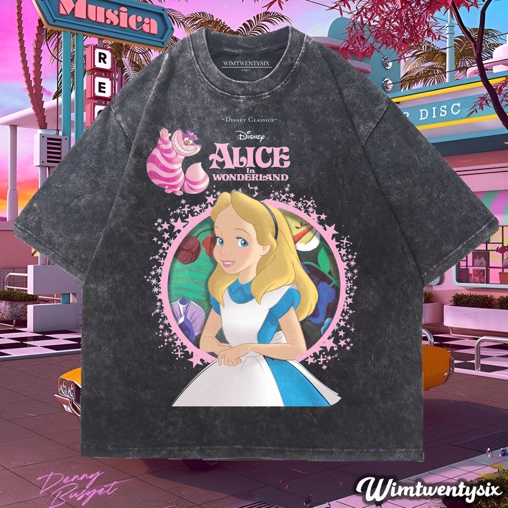 Wimtwentysix “disney alice in wonderland through the looking glass” kaos oversized washing | vintage