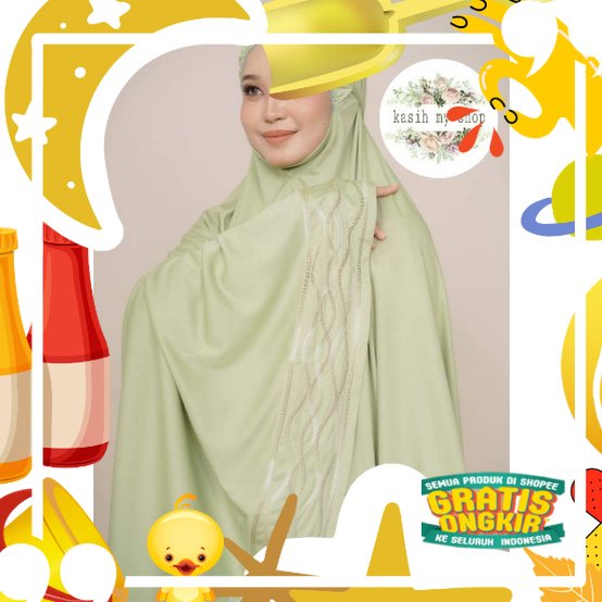 Mukena telekung siti aisyah berdagu ori import malaysia/ Trendy Slik