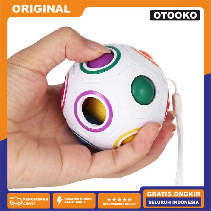 Puzzle Edukasi Susun Rubik Warna Bola Magic Rainbow Ball 3D Bola Logic