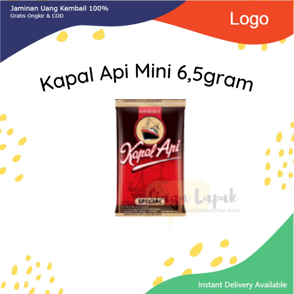 

Kopi Bubuk Kapal Api Mini 6,5 gram tanpa gula 1 rtg isi 10 pcs (ikannus_shop)