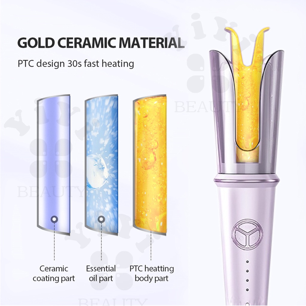 COCO MAMA Catokan Keriting Keramik Otomatis Libra Hair Styler New Desain Elegant/Alat Pengeriting dan Pelurus Rambut 2in1 LED Touch Sagitarius Hair Styler