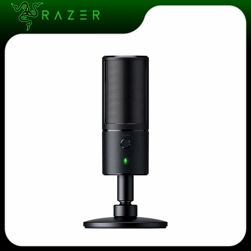 Razer Seiren X Streaming Gaming Microphone Compact Gaming Mic | Kaos Kaki Pendek | Dudukan shock Tanam