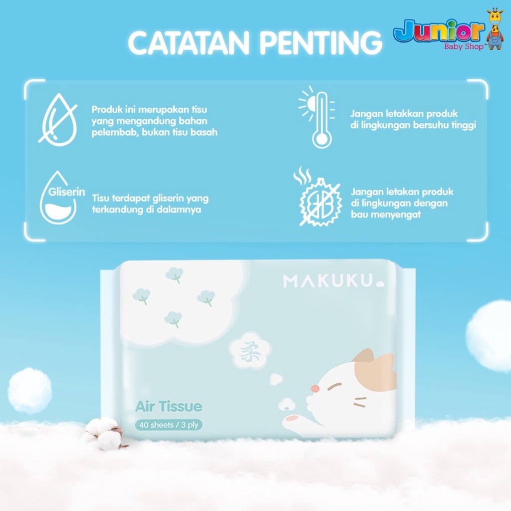 MAKUKU Air Tissue Isi 1 Pack / 40 Lembar / 5 pack Tisu Kering