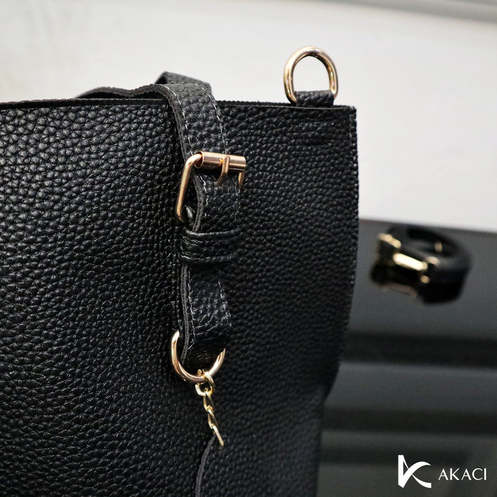 Akaci - tas tote set pouch dompet papirut style korea lucu AK 02-6934