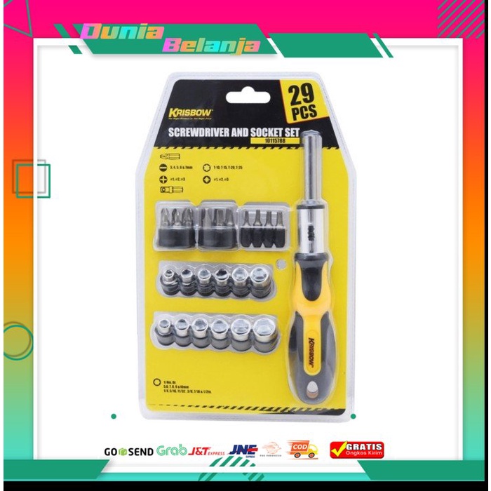 Krisbow Set Obeng Dan Kunci Sok 29 Pcs