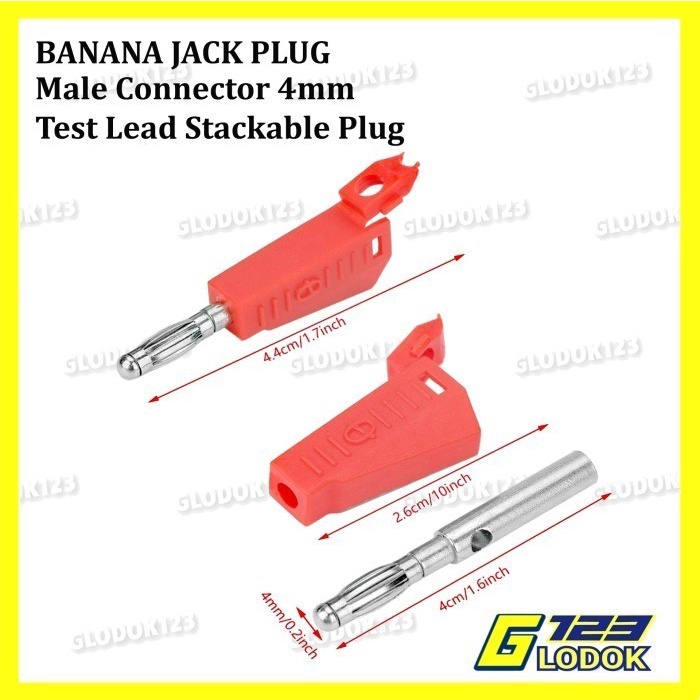 Jack Banana Segi Stackable Audio Male Plug Connector Test Lead Probe