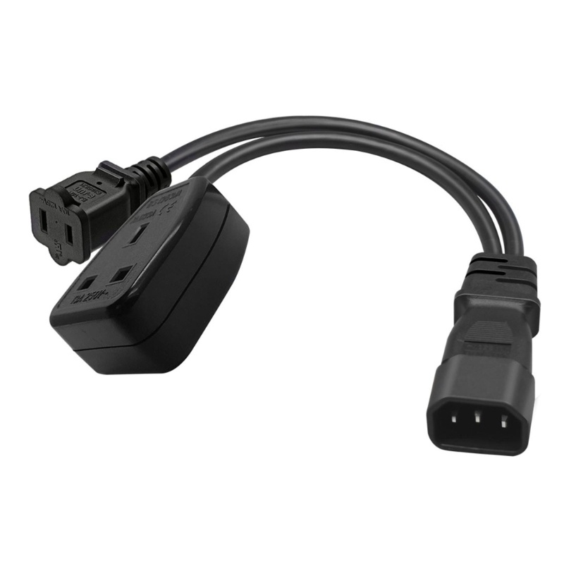 Zzz IEC320 C14 Male Plug Extension Kabel Listrik Ke 1-15R+UK13A Female Extender Line