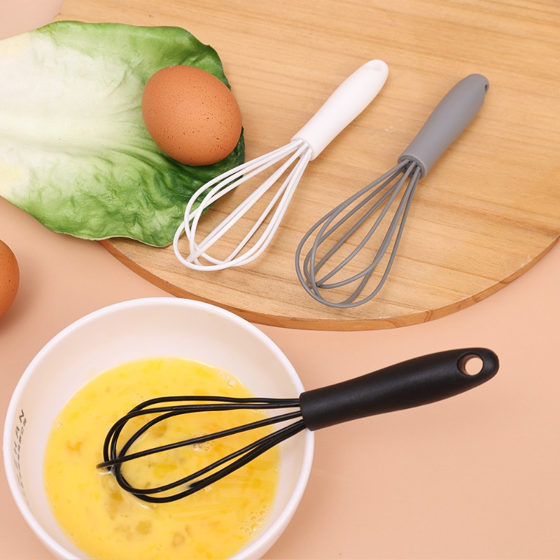 Mixer Non-Slip Mudah Dibersihkan Pengocok Telur Mini Silikon Stainless Steel Kocokan Pengocok Telur Minuman Susu Kopi Mixer Foamer Stirrer Masak Dapur Baking Gadget Silicone Whisk Mixer