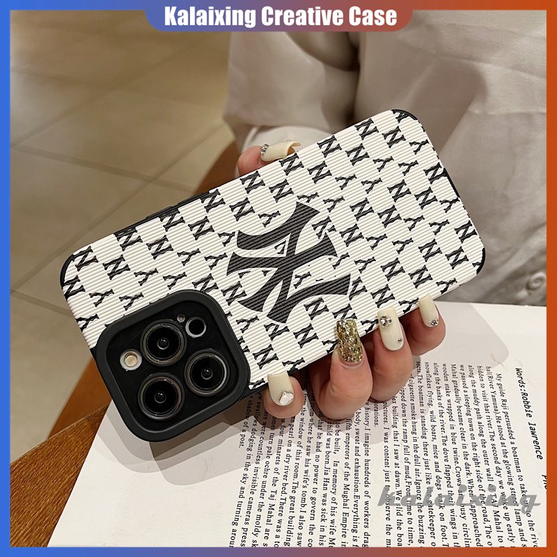 Casing Kulit Motif Fashion Sederhana Untuk iPhone14 Pro Max14 13 12 11 Pro Max Xs Xr Xs Max7 8 Plus Tepi Lurus Kotak Lembut Penutup Belakang