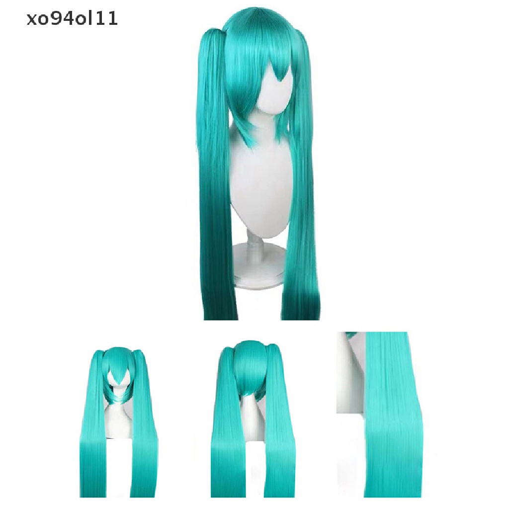 Xo Wig Cosplay Vokaloid Panjang 110cm Hijau Pink Dengan 2klip Miku Wig Rambut Sintetis OL