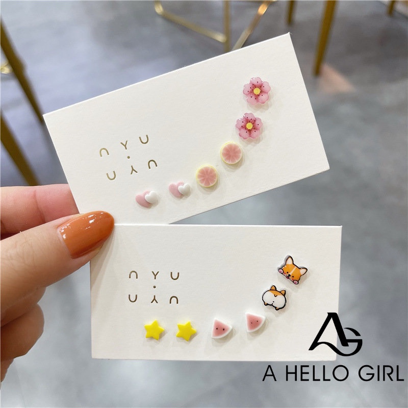 Cute Simple Ceramic Earrings Exquisite Accessories for Girl Student